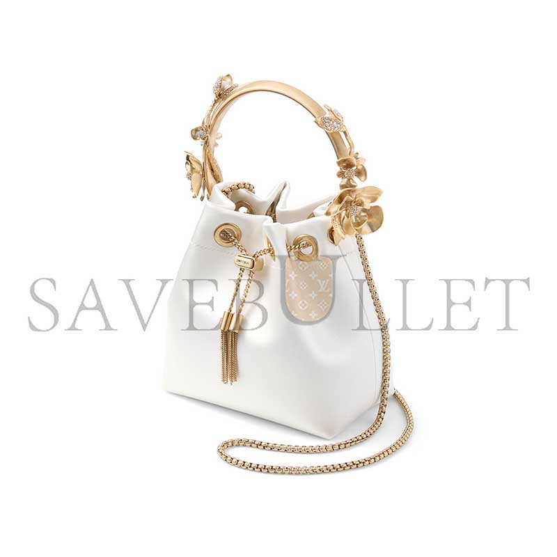 JIMM YCHOO BON BON IVORY SATIN FLOWER BAG BONBONIFE010003 (15*14*9.5cm)